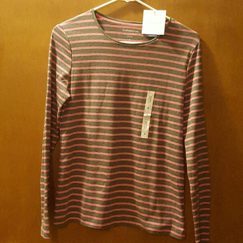 Pink and gray striped shirt